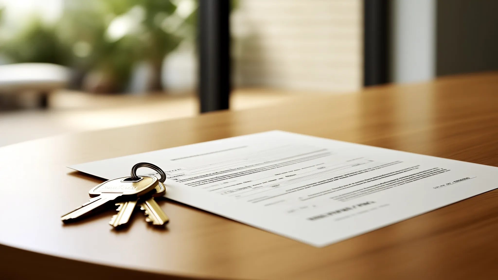 House keys resting on a signed property contract